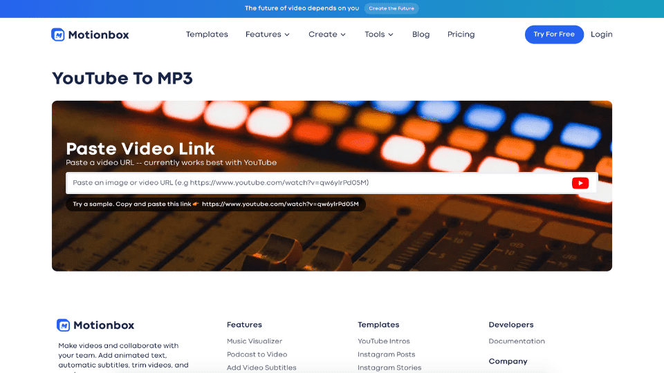 Motionbox's Youtube to MP3 YouTube to Mp3 Converter